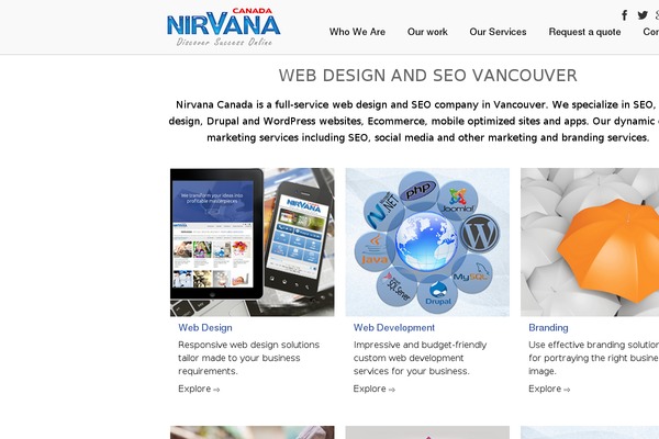 Nirvana theme site design template sample