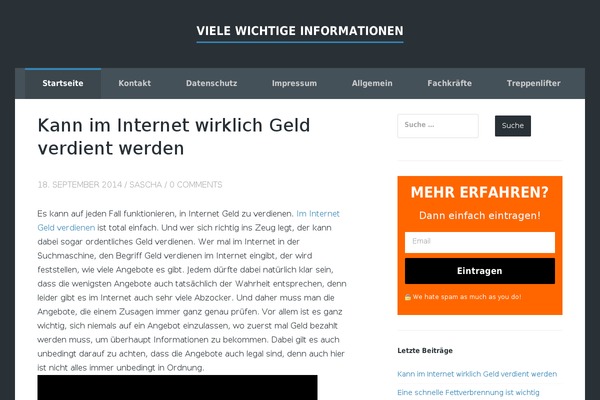 Site using Simple Aweber Optin Widget plugin