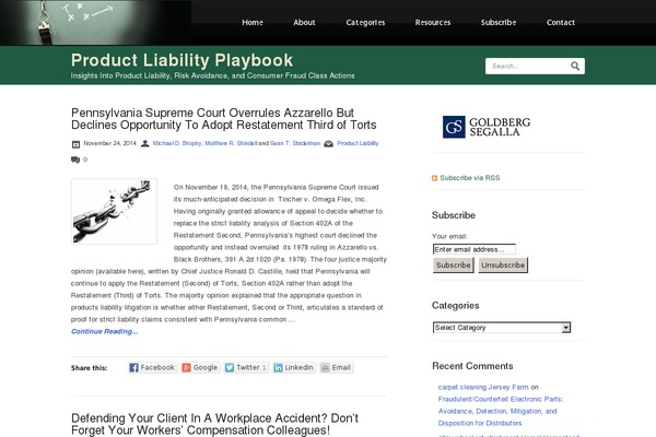njproductliabilityblog.com site used Going Green Pro