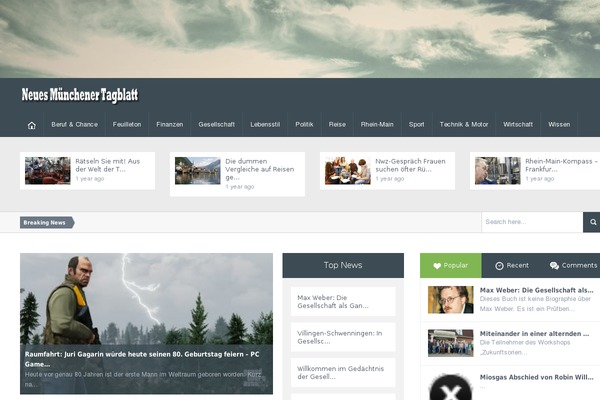 Magazine theme site design template sample