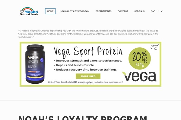 noahsnatural.com site used Kanso