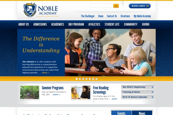 Noble theme site design template sample