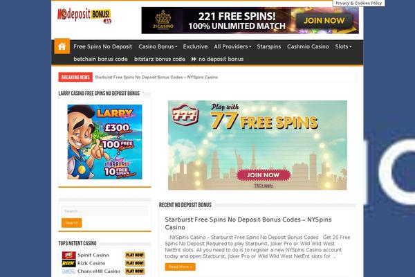 nodepositbonus.biz site used Blog Prime