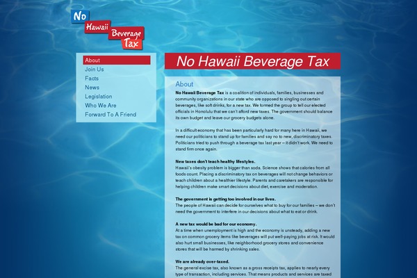nohawaiibeveragetax.com site used Hawaii