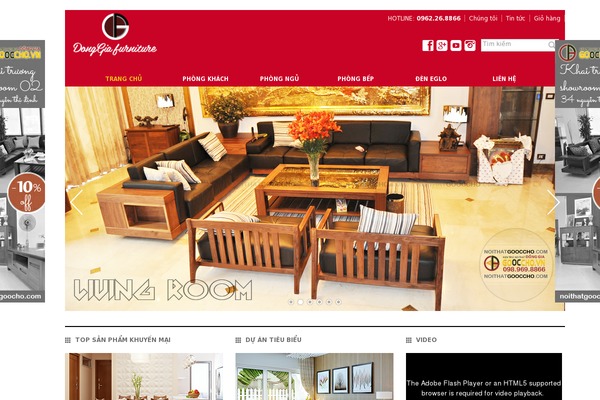 noithatgooccho.com site used Thietkewebwordpress