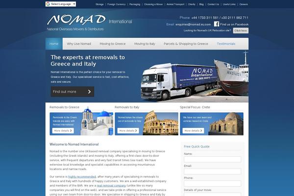 Nomad theme site design template sample