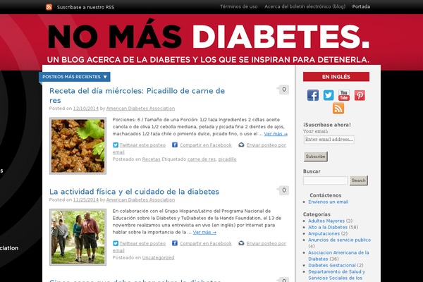 nomasdiabetes.org site used Stopdiabetes