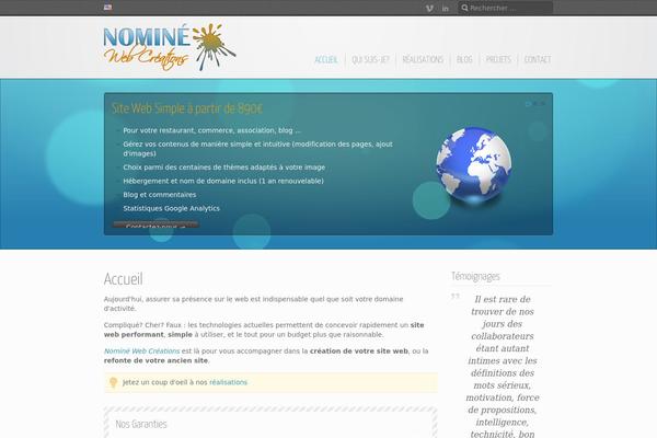 Inspire theme site design template sample
