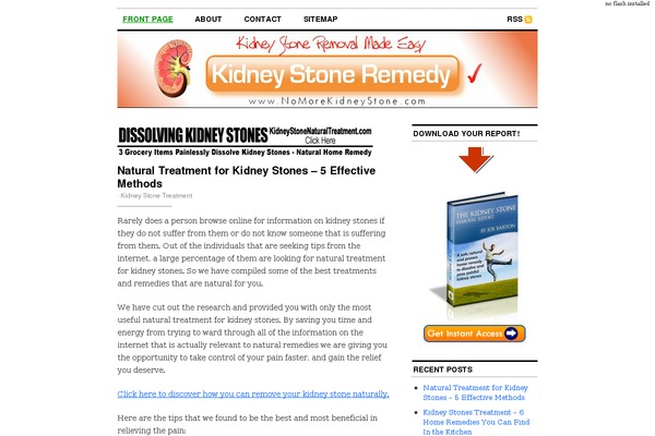 nomorekidneystone.com site used Cutline-1.4-2columnright