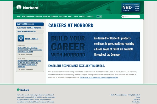 norbordcareers.com site used Norbord