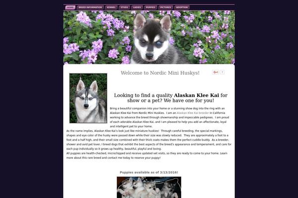 nordicminihuskys.com site used Twenty Nineteen