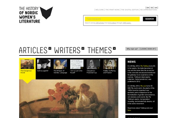 nordicwomensliterature.net site used Mesa