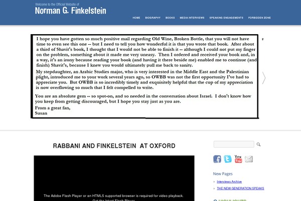 normanfinkelstein.com site used Norman