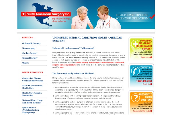 northamericansurgery.com site used Nas