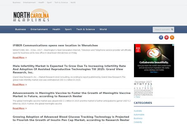 Gadgetine theme site design template sample
