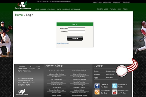 northwoodsleague.net site used Northwoodsleague