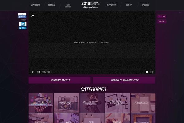 notableawards.com site used Awards-2015