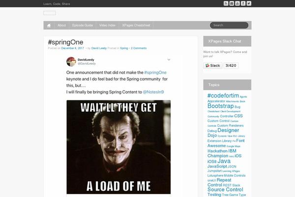 Site using YouTube for WordPress plugin