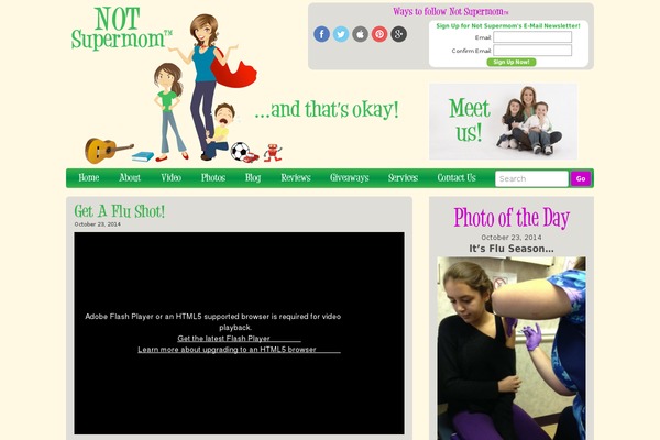 notsupermom.com site used Vidley