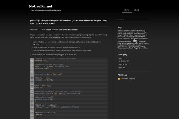 SimpleDark theme site design template sample