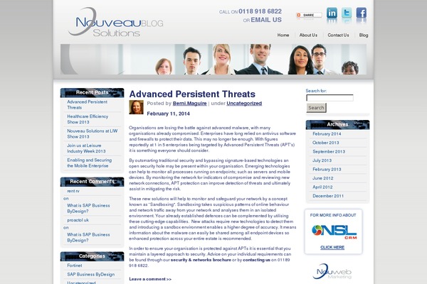 Nouveau theme site design template sample