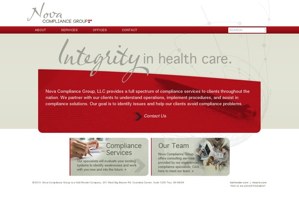 Nova theme site design template sample