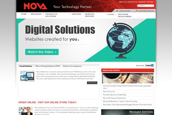 novanetworks.com site used Nova-template
