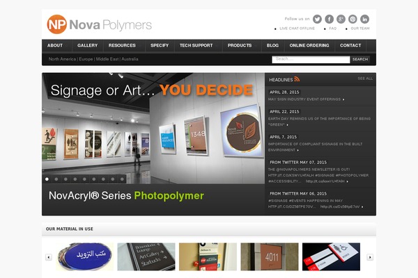 Nova theme site design template sample
