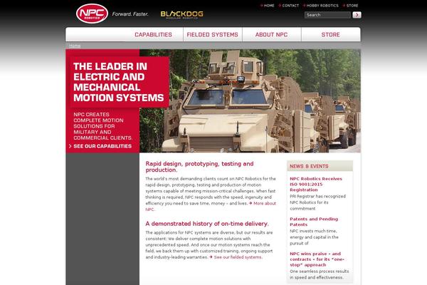 npcrobotics.com site used Npc