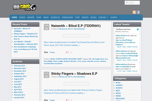 Site using continuous rss scrolling plugin