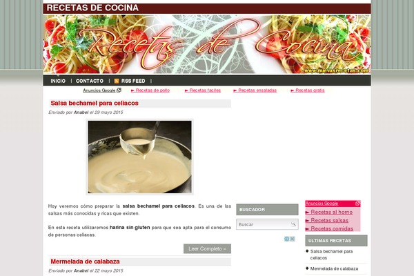 nuevasrecetas.com site used Recetas