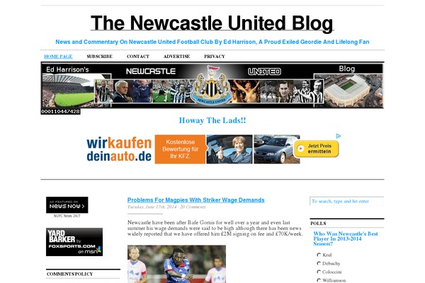 nufcblog.com site used Nufcblog