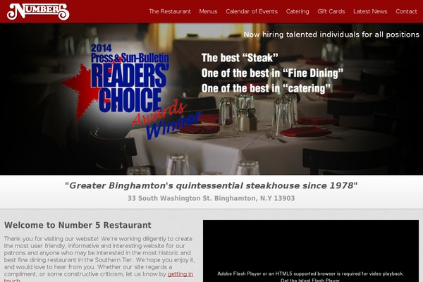 number5restaurant.com site used Number5