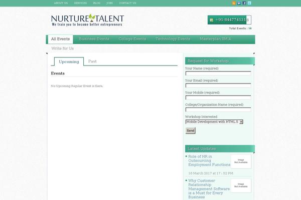 nurturetalent.com site used Events