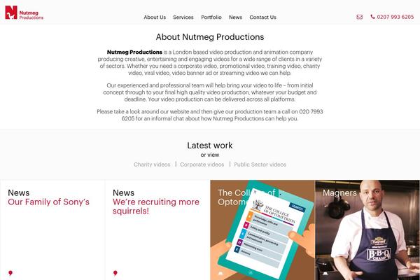 Nutmeg theme site design template sample