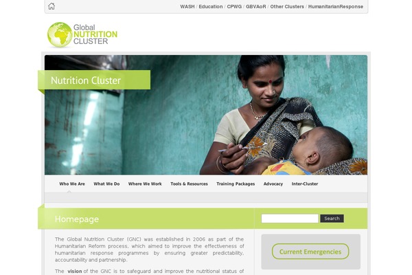 nutritioncluster.net site used Nutrition