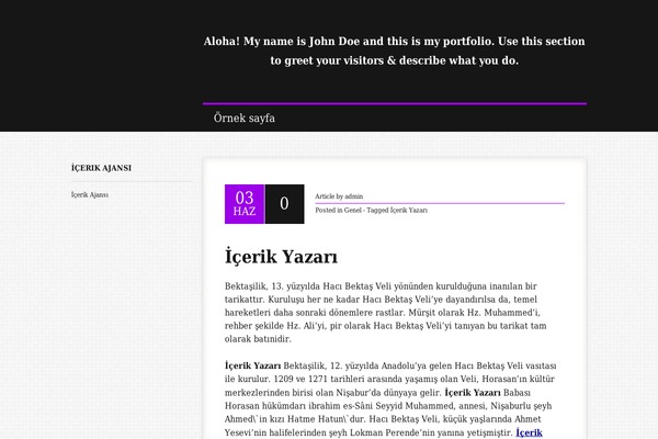 Typo theme site design template sample