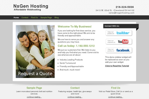 Smallbiz theme site design template sample