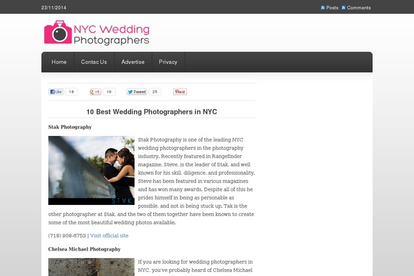 Site using Floating Social Bar plugin