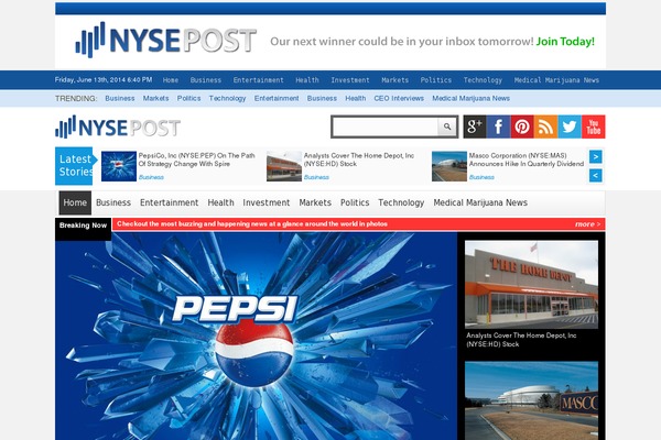 nysepost.com site used Thebusinessnews-single