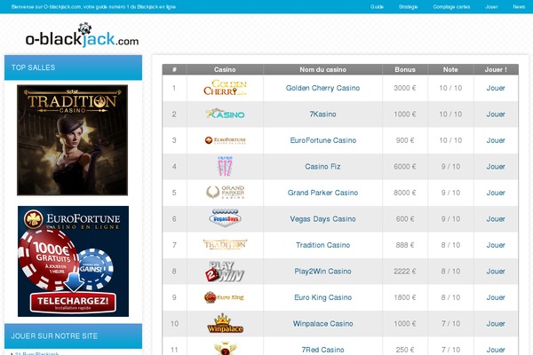 o-blackjack.com site used Blackjack