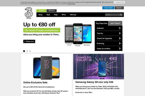 three.ie WordPress theme, websites list used three.ie theme three.ie theme websites examples