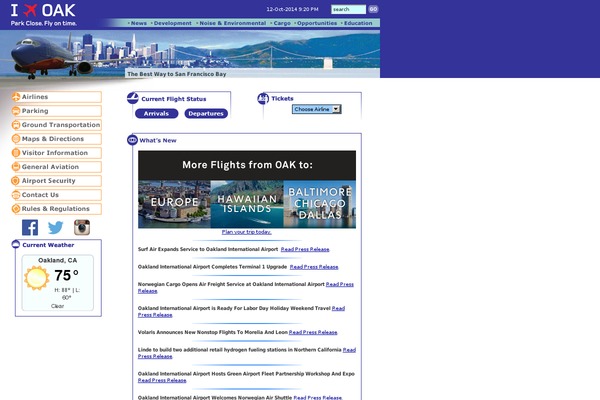 oaklandairport.com site used Airport