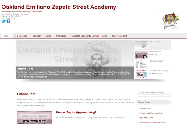 oaklandstreetacademy.org site used Custom Community