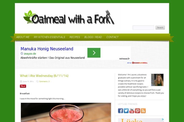 oatmealwithafork.com site used Foodiepro-v444