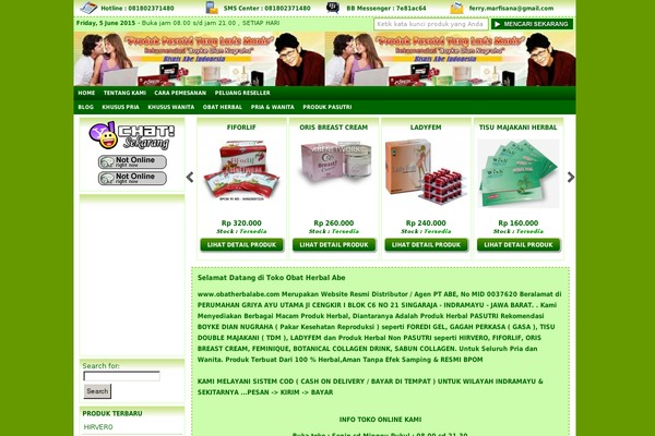 obatherbalabe.com site used Indostore4-1client