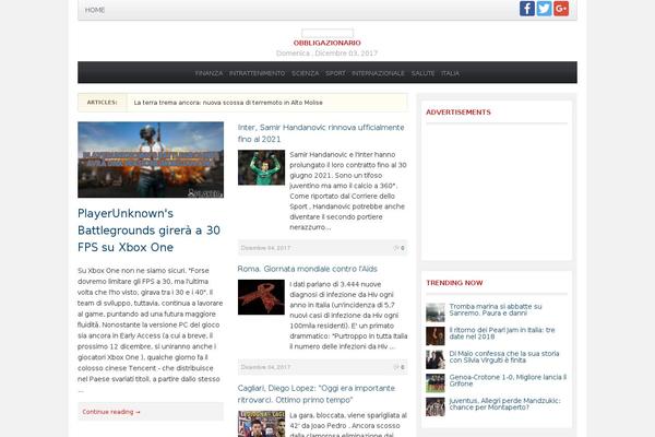 Tribune theme site design template sample