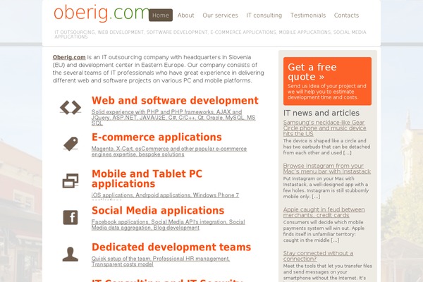 Orion theme site design template sample