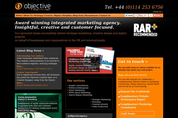 Objective theme site design template sample