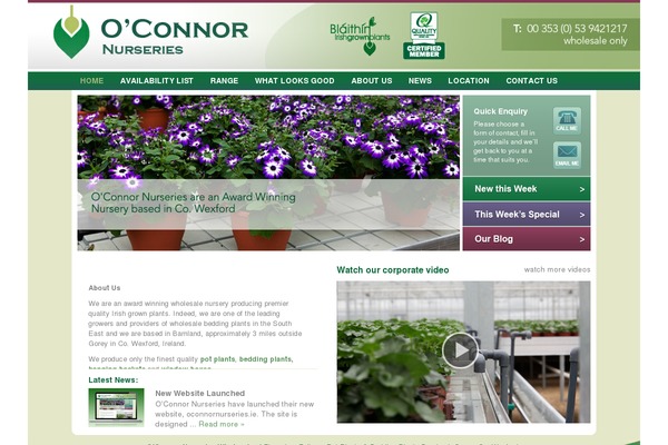 oconnornurseries.ie site used Idea